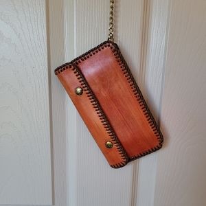 Vintage Leather Wallet with Chain